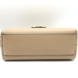Serapian Chain Strap Crossbody Beige Textured Leather Small Shoulder Bag