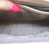 Serapian Chain Strap Crossbody Beige Textured Leather Small Shoulder Bag