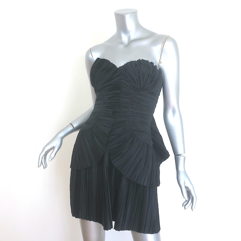 Cult Gaia Charlique Strapless Pleated Mini Dress Black Size 8 NEW