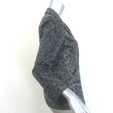 Christian Dior Mizza Bar Jacket Charcoal Leopard Print Silk Taffeta Size US 6
