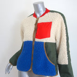 THE GREAT x Eddie Bauer Colorblock Fleece Jacket Cream/Multi Size Extra Small