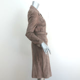 Prada Suede Trench Coat Light Brown Size 42 Belted Jacket