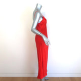 Balenciaga Fluid Silk Satin Slip Dress Red Size 40