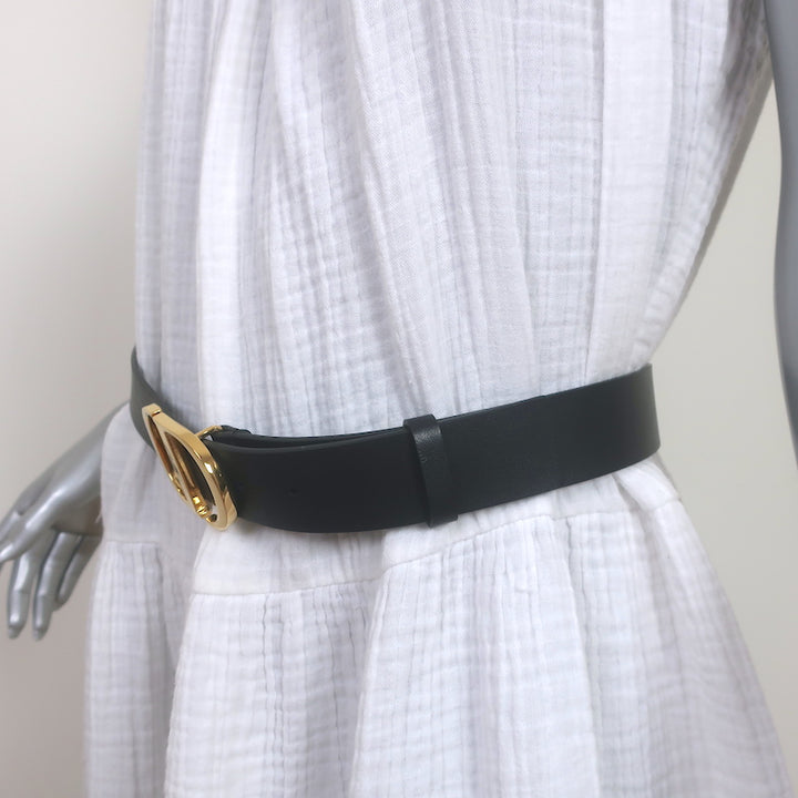 Christian Dior 30 Montaigne Belt Black Leather Size 85