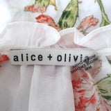 Alice + Olivia Long Sleeve Blouse Julius Floral Print Cotton-Silk Size Medium