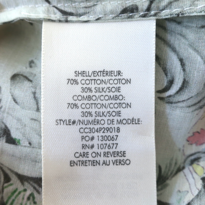 Alice + Olivia Long Sleeve Blouse Julius Floral Print Cotton-Silk Size Medium