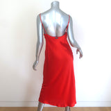 Balenciaga Fluid Silk Satin Slip Dress Red Size 40