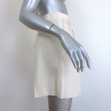 Celine High Waisted Shorts Ivory Pinstriped Wool Size 36