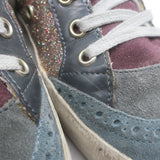 Golden Goose Mid Star Glitter Sneakers Purple/Gray Suede Size 40