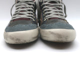 Golden Goose Mid Star Glitter Sneakers Purple/Gray Suede Size 40