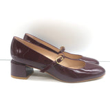 Stuart Weitzman Gabby 45 Mary Jane Pumps Burgundy Patent Leather Size 8.5