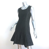 Fendi Flared Hem Dress Black Leopard Silk Jacquard Size 42