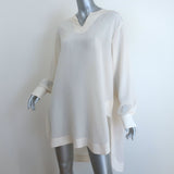 Chloe Mini Dress Milk Silk Size 38 Long Sleeve Tunic Top