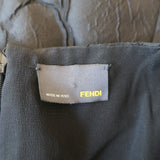 Fendi Flared Hem Dress Black Leopard Silk Jacquard Size 42