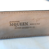 Alexander McQueen Bee Plaque Belt Black/Gold Glitter Leather Size 75 US 30