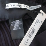 Alice + Olivia Copen Pleated Wide Leg Pants Black Size 8 NEW