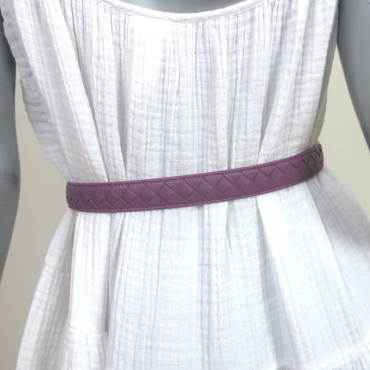 Bottega Veneta Intrecciato Skinny Belt Orchid Leather Size 80 US 32