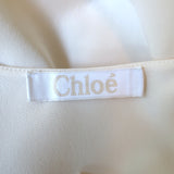 Chloe Mini Dress Milk Silk Size 38 Long Sleeve Tunic Top