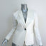 Mantu Blazer White Stretch Cotton Size 40 One-Button Jacket