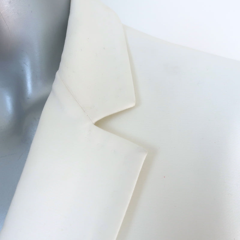 Mantu Blazer White Stretch Cotton Size 40 One-Button Jacket