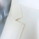 Mantu Blazer White Stretch Cotton Size 40 One-Button Jacket