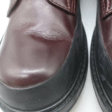 Chloe Roy Zip-Front Belted Combat Boots Dark Brown Leather Size 40.5