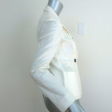 Mantu Blazer White Stretch Cotton Size 40 One-Button Jacket