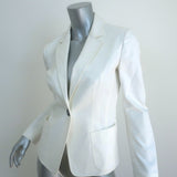 Mantu Blazer White Stretch Cotton Size 40 One-Button Jacket