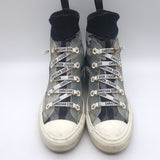 Christian Dior Walk'n'Dior High-Top Sneakers Navy Camo Jacquard Knit Size 39
