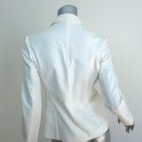 Mantu Blazer White Stretch Cotton Size 40 One-Button Jacket