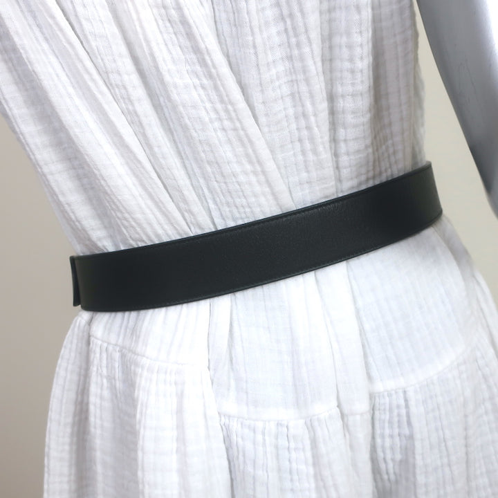 Gucci Pearl Double G Belt Black Leather Size 85 US 34