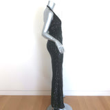 Chiara Boni La Petite Robe Ryushi Sequined Halter Gown Black Size 2 NEW