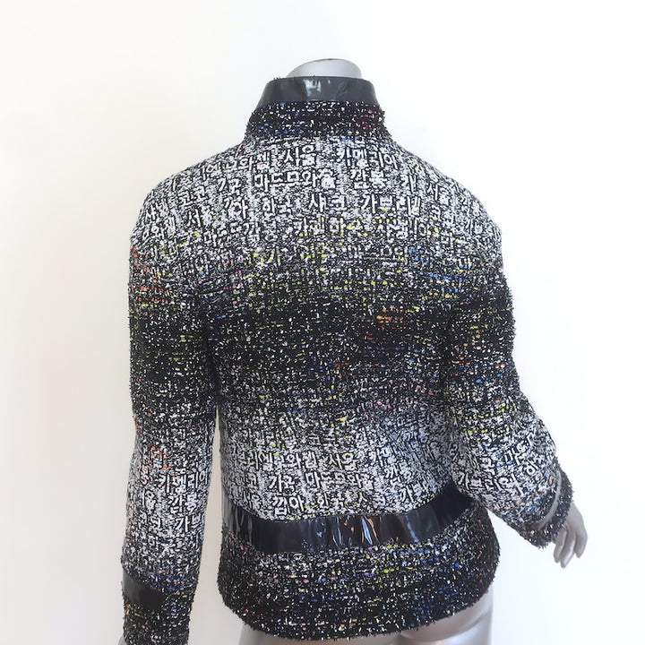 Chanel 2016 Cruise/Seoul Hangul Patent Leather-Trim Tweed Jacket Size 38