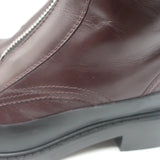 Chloe Roy Zip-Front Belted Combat Boots Dark Brown Leather Size 40.5