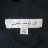 Olivia Von Halle Mimi Robe Navy Silk Satin One Size