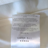 Mantu Blazer White Stretch Cotton Size 40 One-Button Jacket