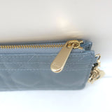 Christian Dior Lady Dior Coin Purse/Key Pouch Sky Blue Cannage Quilted Patent Leather