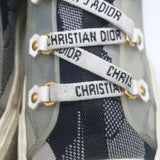 Christian Dior Walk'n'Dior High-Top Sneakers Navy Camo Jacquard Knit Size 39