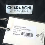 Chiara Boni La Petite Robe Ryushi Sequined Halter Gown Black Size 2 NEW