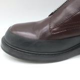 Chloe Roy Zip-Front Belted Combat Boots Dark Brown Leather Size 40.5