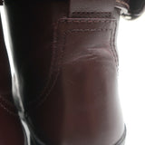 Chloe Roy Zip-Front Belted Combat Boots Dark Brown Leather Size 40.5