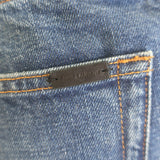 Saint Laurent 90s High Waist Straight Leg Jeans Blue Whiskered Denim Size 27