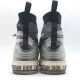 Christian Dior Walk'n'Dior High-Top Sneakers Navy Camo Jacquard Knit Size 39