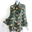 Cout De La Liberte Isaac Bell Sleeve Top Green Printed Silk Size Extra Small NEW