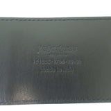 Yves Saint Laurent Wide Waist Belt Pewter Metallic Leather Size 75 US 30
