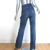 Saint Laurent 90s High Waist Straight Leg Jeans Blue Whiskered Denim Size 27