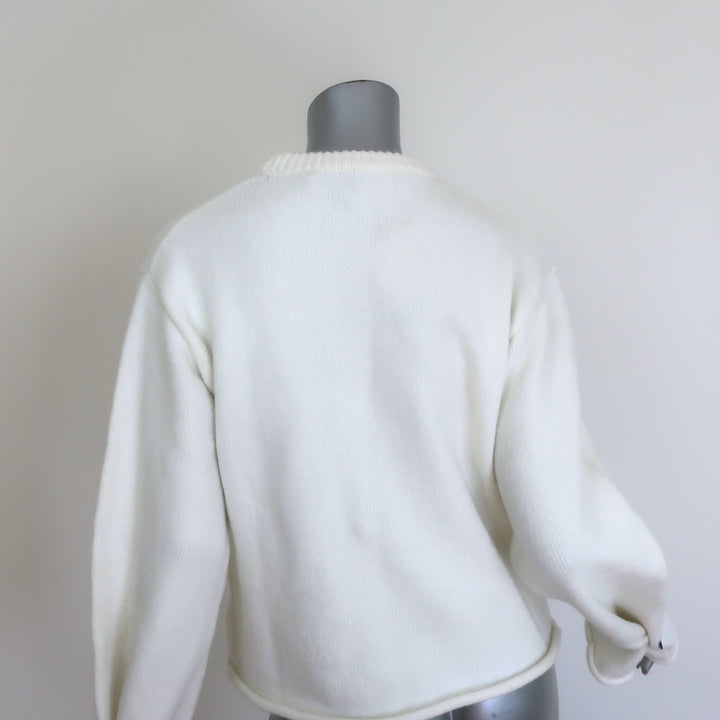 Proenza Schouler Tara Buttoned-Sleeve Sweater Cream Size Extra Small NEW