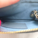 Christian Dior Lady Dior Coin Purse/Key Pouch Sky Blue Cannage Quilted Patent Leather