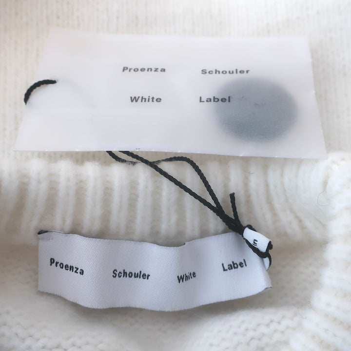 Proenza Schouler Tara Buttoned-Sleeve Sweater Cream Size Extra Small NEW