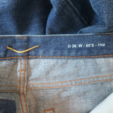 Saint Laurent 90s High Waist Straight Leg Jeans Blue Whiskered Denim Size 27